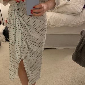 Polka Dot Wrapped Skirt